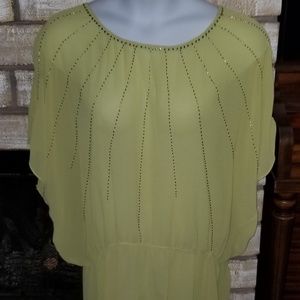 Lime green Lane Bryant sheer blouse